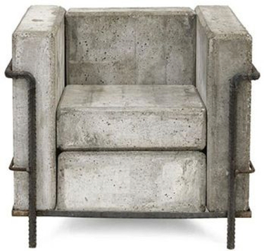 betonowy fotel