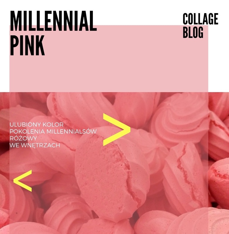 róż we wnętrzach, millenial pink, collageblog